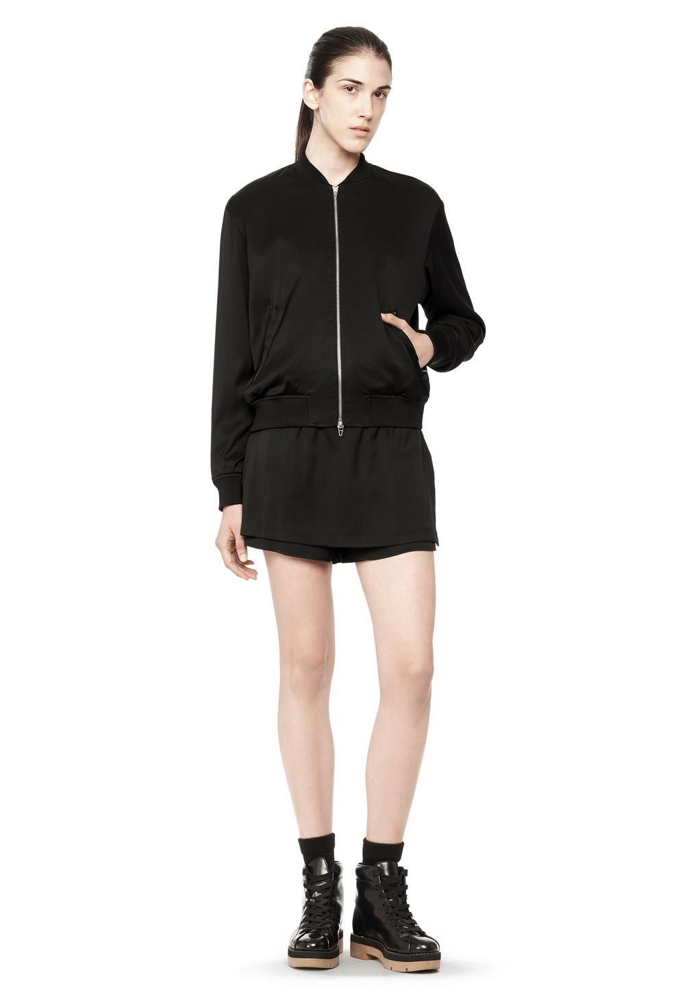 Alexander Wang ‎SILK BOMBER JACKET ‎ ‎JACKETS AND OUTERWEAR