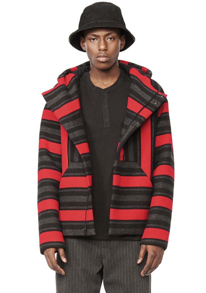 Alexander Wang ‎STRIPED BAJA HOODED JACKET ‎ ‎JACKETS AND OUTERWEAR