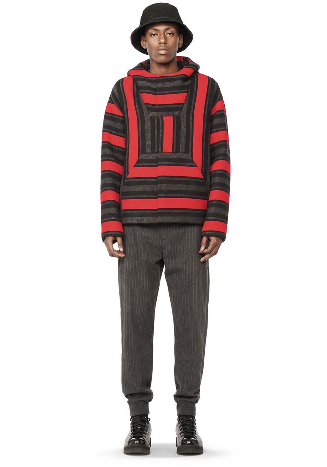 Alexander Wang ‎STRIPED BAJA HOODED JACKET ‎ ‎JACKETS AND OUTERWEAR