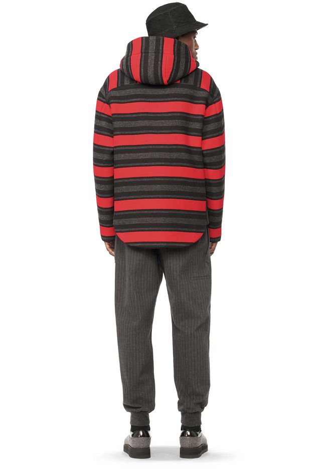 Alexander Wang ‎STRIPED BAJA HOODED JACKET ‎ ‎JACKETS AND OUTERWEAR