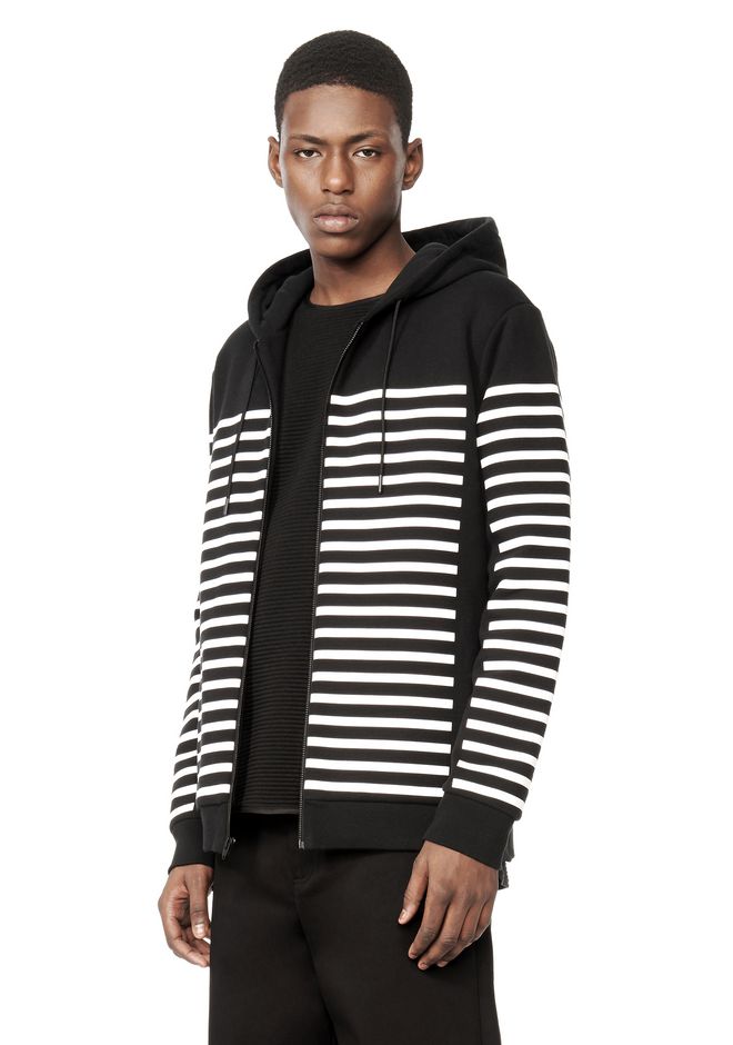 Alexander Wang ‎STRIPE GEL PRINT HOODIE ‎ ‎JACKETS AND OUTERWEAR