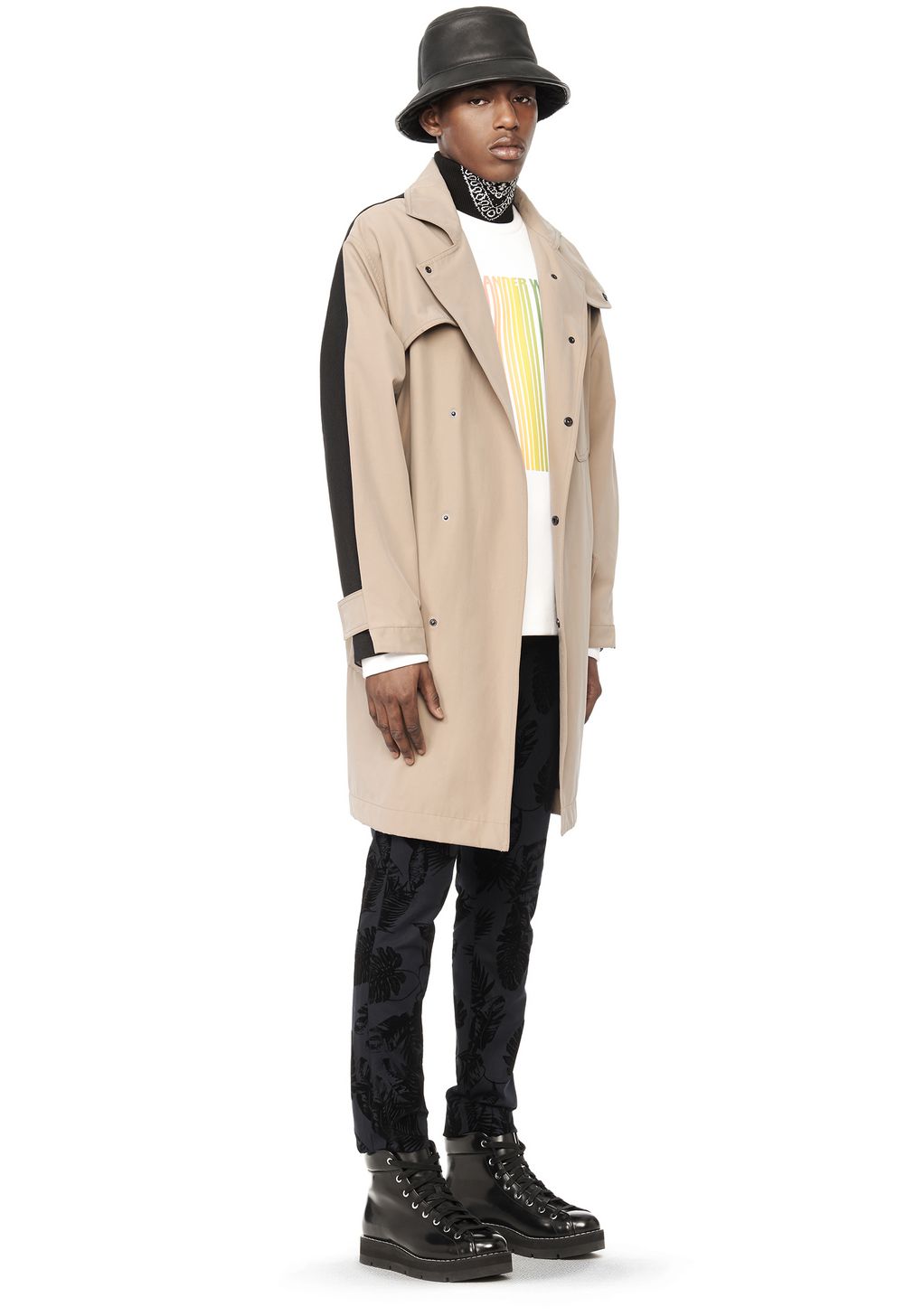 Alexander Wang ‎TRENCH COAT WITH DISTRESSED LEATHER ‎ ‎JACKETS AND ...