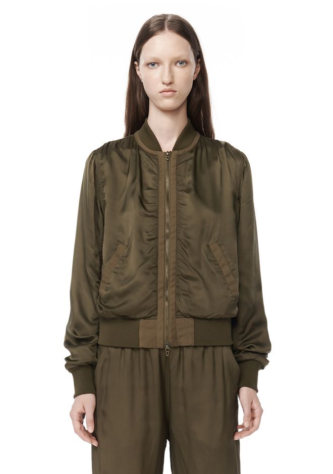 Alexander Wang ‎WASHED TWILL BOMBER JACKET ‎ ‎JACKETS AND OUTERWEAR ...