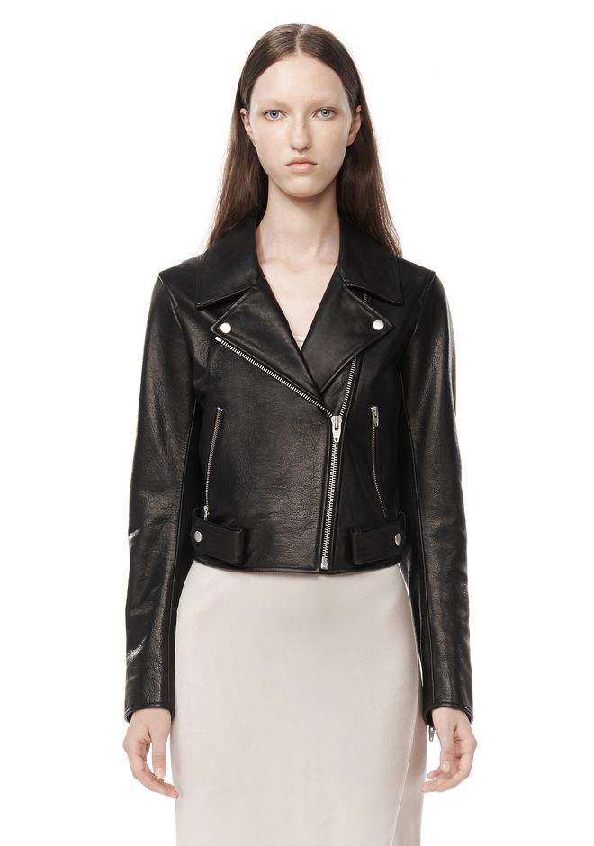 Alexander Wang ‎WAXY LEATHER CROPPED MOTO JACKET ‎ ‎JACKETS AND ...