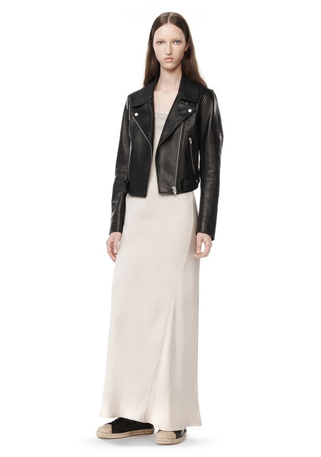 Alexander Waxy Leather Cropped Moto Jacket Jackets And T By Alexander Waxy Leather Cropped Moto Jacket Jackets And Outerwear 12 N F