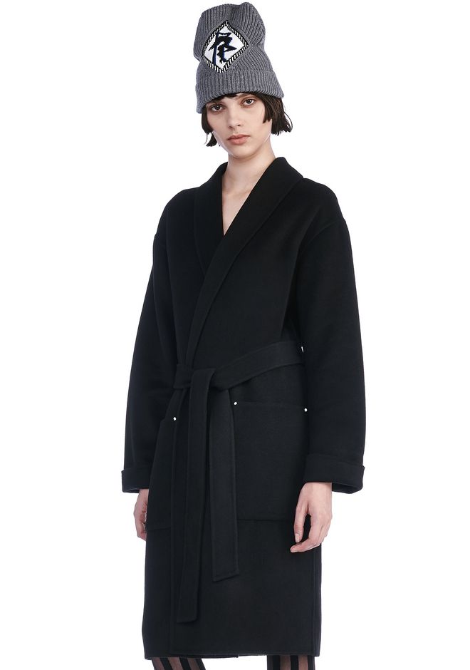 Alexander Wang ‎BELTED ROBE COAT WITH PATCH POCKETS ‎ ‎JACKETS AND