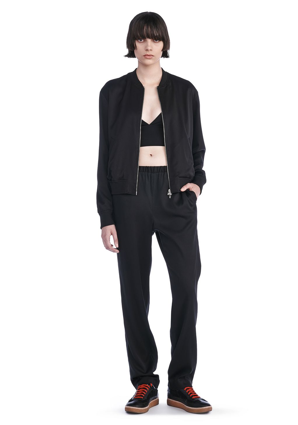 Alexander Wang ‎STRETCH SILK TWILL BOMBER ‎ ‎BOMBER‎ | Official Site