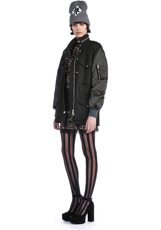 Alexander Wang ‎PARKA JACKET WITH BOMBER DETAILS ‎ ‎JACKETS AND