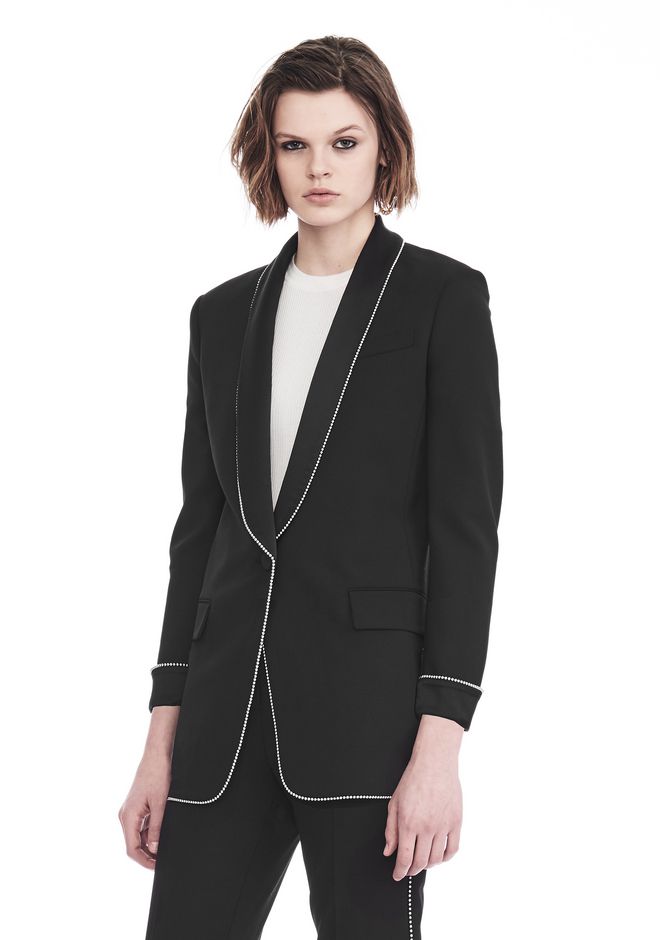 Alexander Wang ‎TUXEDO BLAZER WITH BALL CHAIN TRIM ‎ ‎JACKETS AND ...