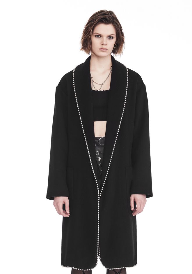 Alexander Wang ‎BATHROBE COAT WITH BALL CHAIN TRIM ‎ ‎JACKETS AND