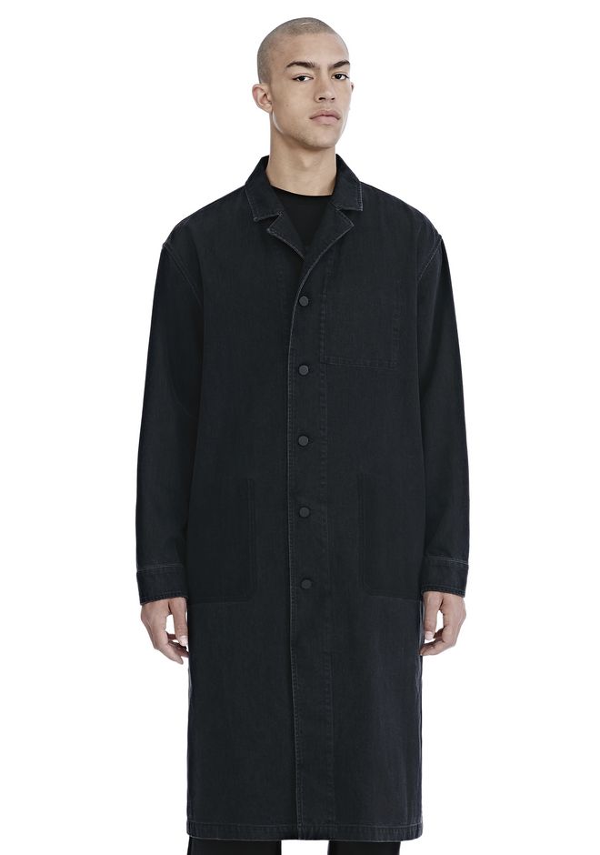 Alexander Wang ‎BLACK DENIM LAB COAT ‎ ‎TRENCH‎ | Official Site