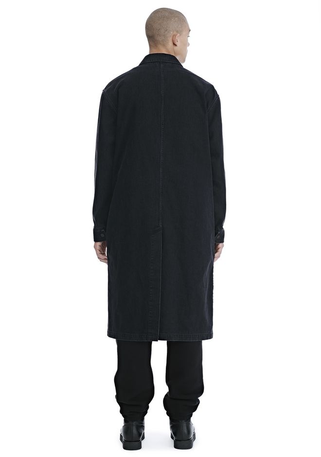 Alexander Wang ‎BLACK DENIM LAB COAT ‎ ‎TRENCH‎ | Official Site