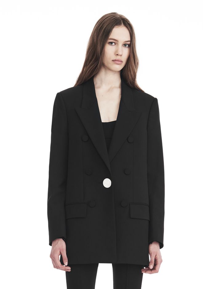 Alexander Wang ‎SINGLE BREASTED BLAZER WITH LEATHER SLEEVES ‎ ‎JACKETS ...