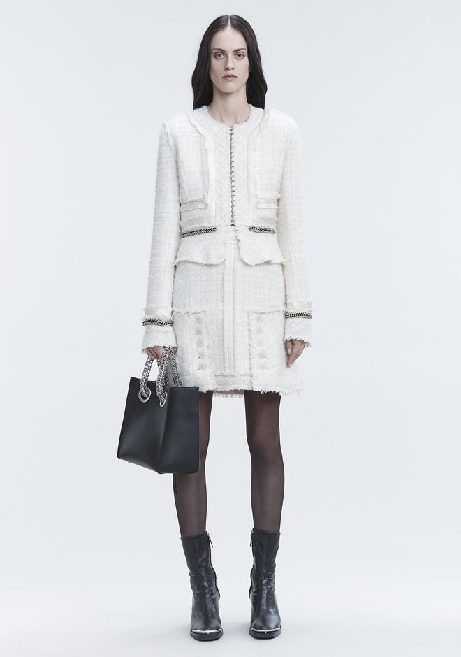 Alexander Wang DECONSTRUCTED TWEED JACKET JACKETS AND OUTERWEAR ...