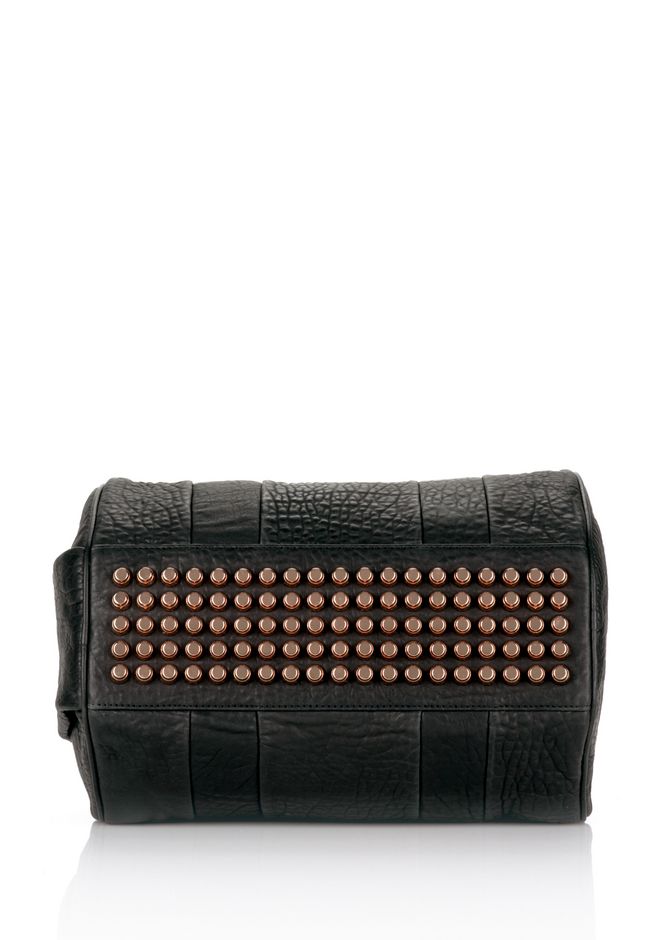 Alexander Rocco In Black Pebble Lamb With Rosegold Alexander Rocco In Black Pebble Lamb With Rosegold Shoulder Bag 12 N E