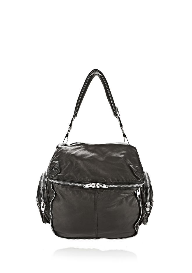 Alexander Jane In Black Washed Lamb With Rhodium Alexander Jane In Black Washed Lamb With Rhodium Shoulder Bag 12 N F
