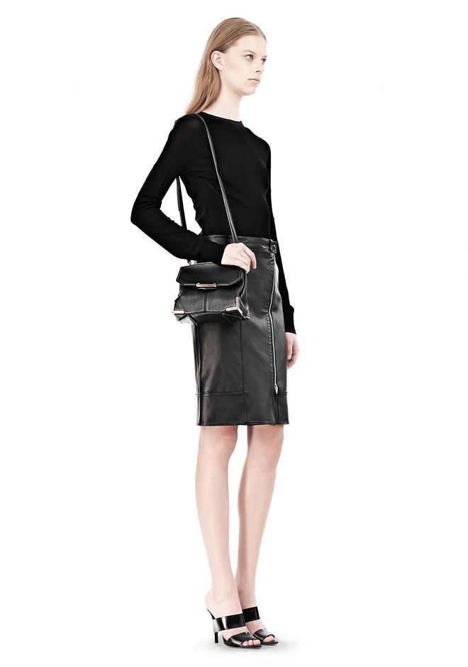 Alexander Marion In Soft Black With Rosegold Shoulder Alexander Marion In Soft Black With Rosegold Shoulder Bag 12 N R