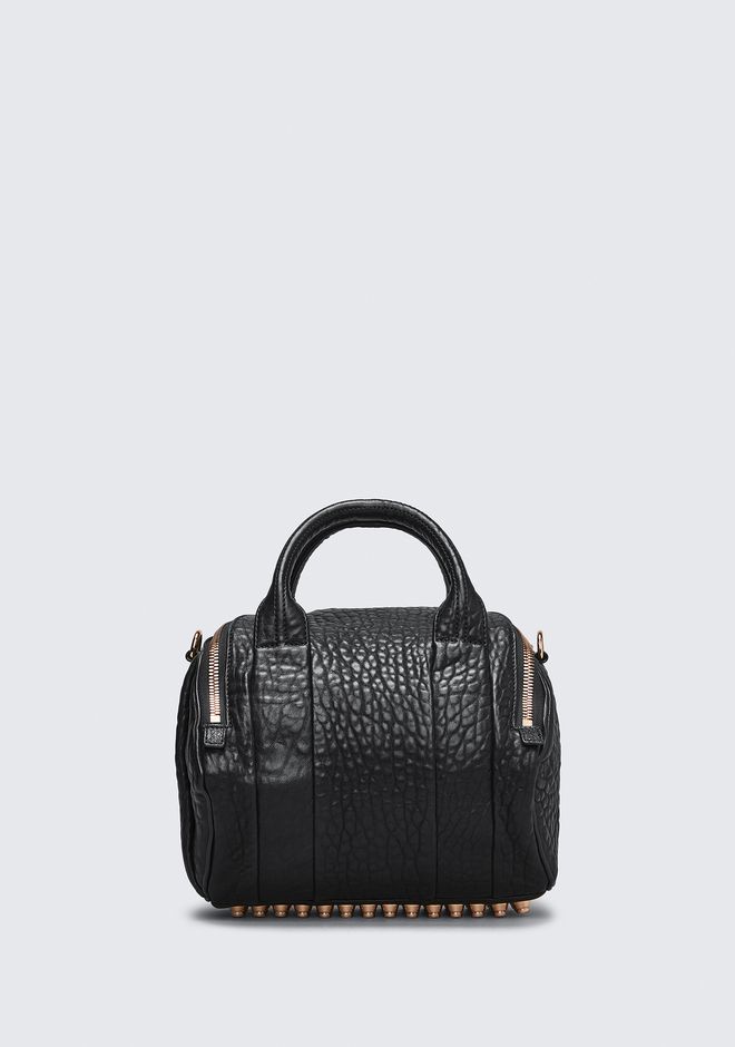 Alexander Rockie In Pebbled Black With Rose Gold Alexander Rockie In Pebbled Black With Rose Gold Shoulder Bag 12 N D