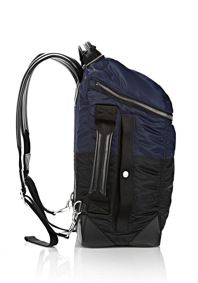 Alexander Wang ‎WALLIE BACKPACK BOMBER IN NAVY NYLON WITH SILVER ...