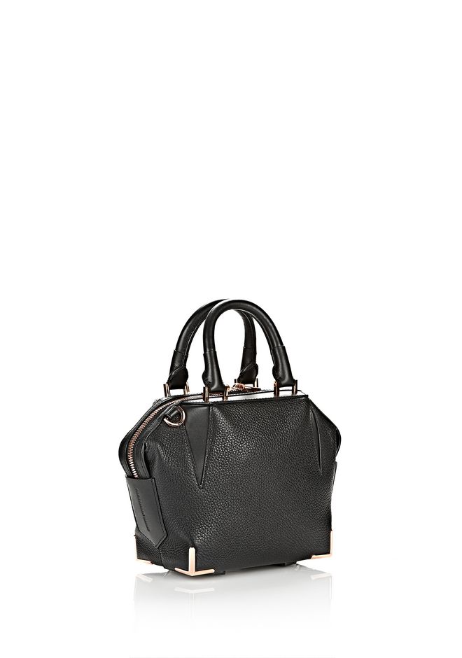 Alexander Wang ‎MINI EMILE IN PEBBLED BLACK WITH ROSE GOLD ‎ ‎Shoulder ...