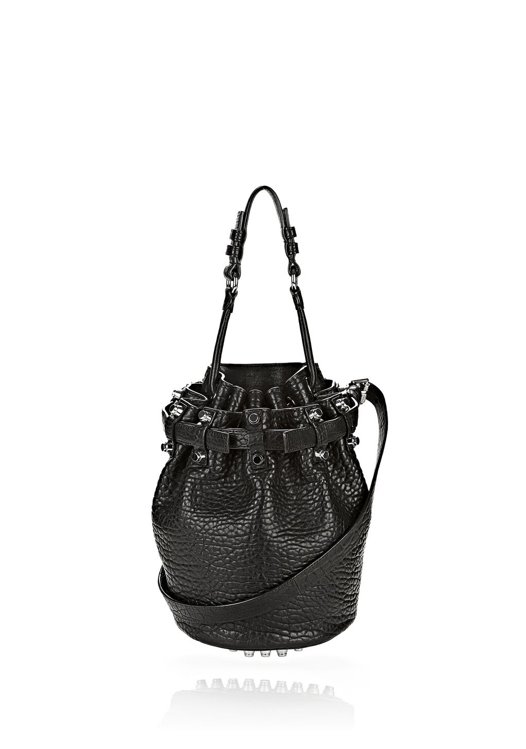 Alexander Wang ‎SMALL DIEGO IN PEBBLED BLACK WITH RHODIUM ‎ ‎Shoulder ...