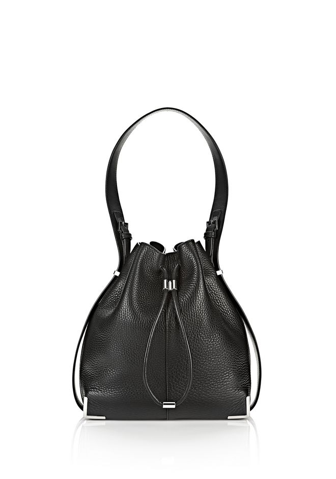Alexander Prisma Drawstring Hobo In Black With Rhodium Alexander Prisma Drawstring Hobo In Black With Rhodium Shoulder Bag 12 N F