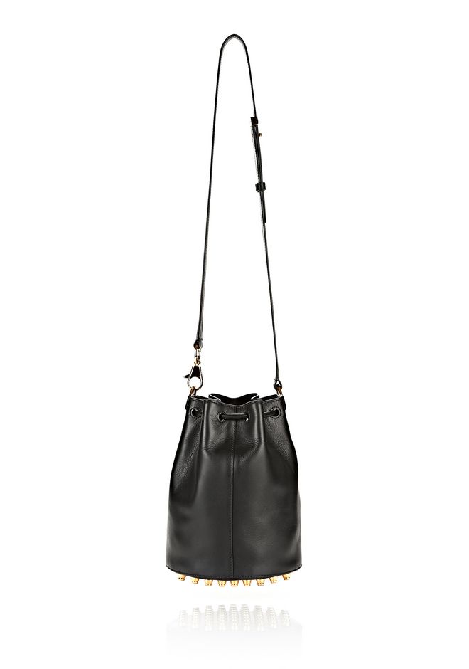 Alexander Wang ‎ALPHA BUCKET IN BLACK WITH YELLOW GOLD ‎ ‎Shoulder Bag ...