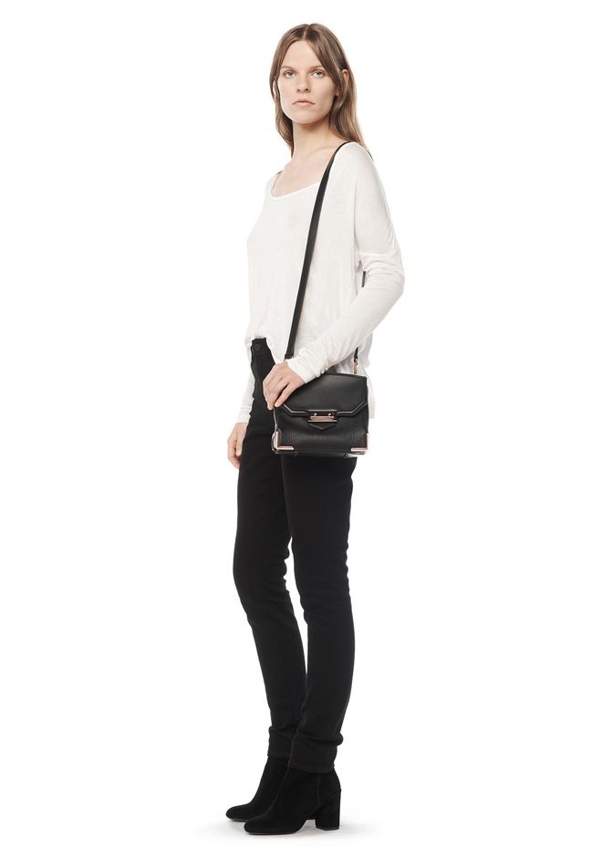 Alexander Marion In Pebbled Black With Rose Gold Alexander Marion In Pebbled Black With Rose Gold Shoulder Bag 12 N R