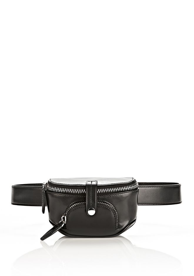 Alexander Wang ‎RUNWAY MINI FANNY PACK IN BLACK WITH RHODIUM ‎ ‎SMALL