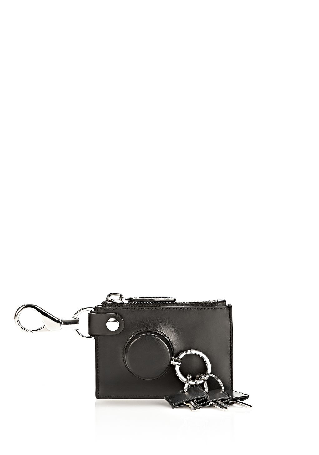 Alexander Wang ‎RUNWAY ZIP POUCH IN BLACK WITH RHODIUM ‎ ‎SMALL LEATHER ...
