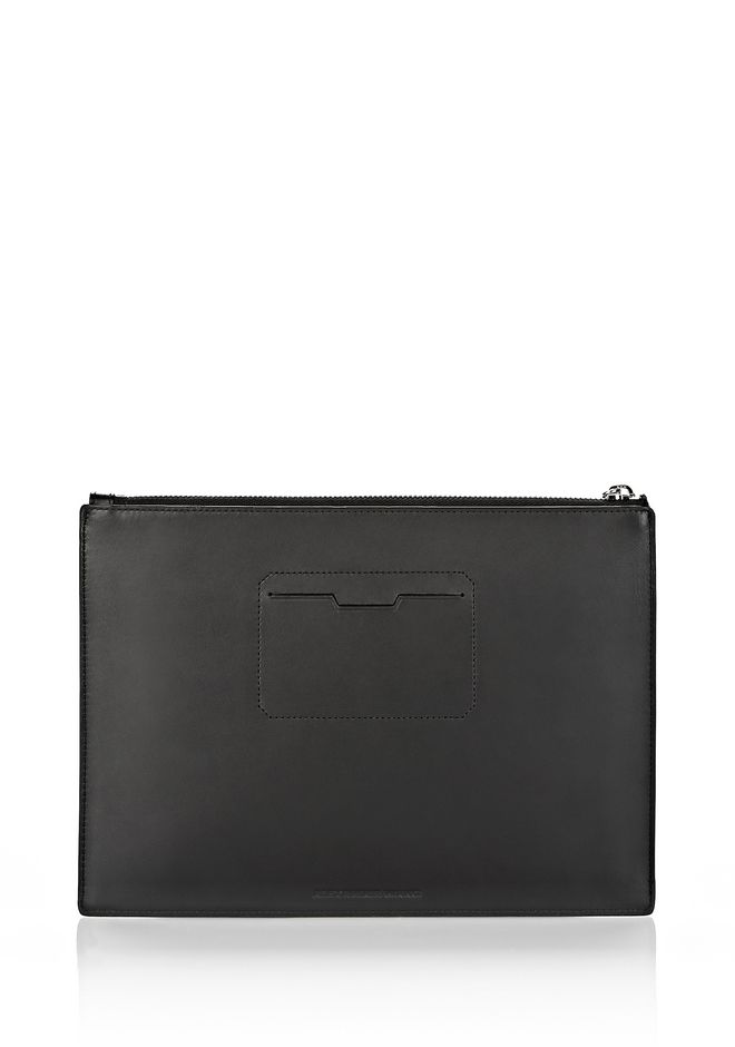 Alexander Wang ‎CHASTITY DOUBLE FLAT POUCH IN SMOOTH BLACK WITH RHODIUM ...