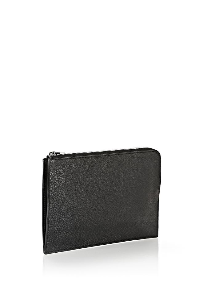 Alexander Wang ‎LARGE FLAT POUCH IN PEBBLED BLACK WITH MATTE BLACK ...