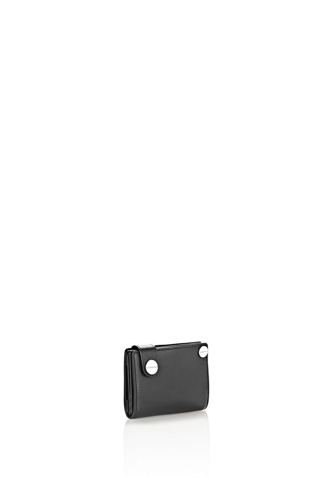 Alexander Wang ‎MASON HINGE WALLET IN BLACK WITH RHODIUM ‎ ‎Wallets