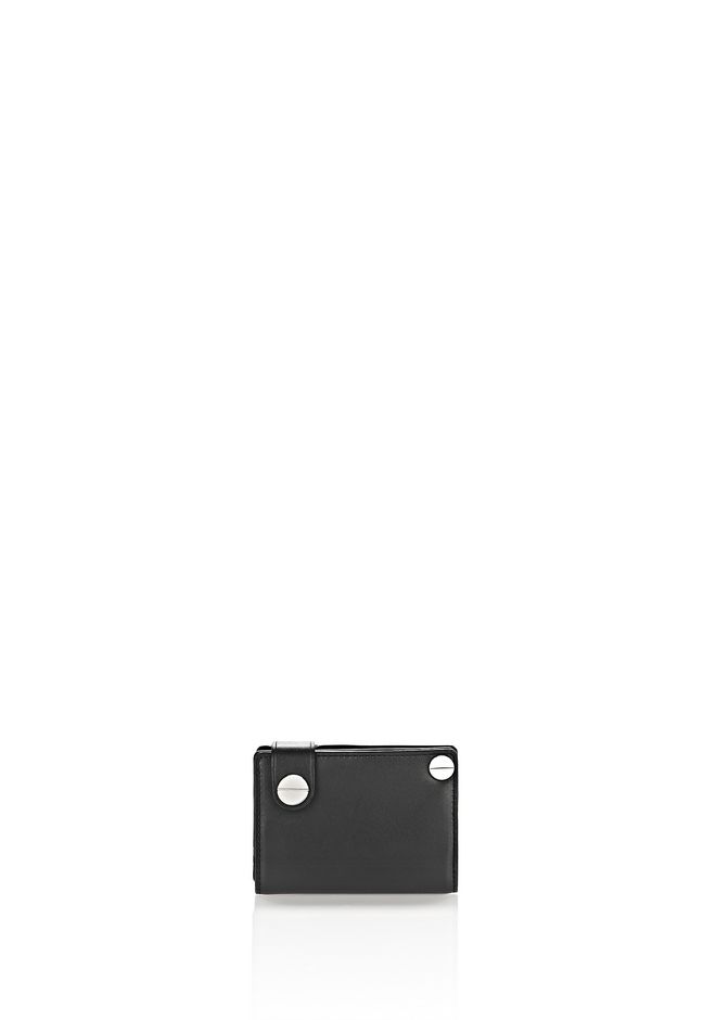 Alexander Wang ‎MASON HINGE WALLET IN BLACK WITH RHODIUM ‎ ‎Wallets