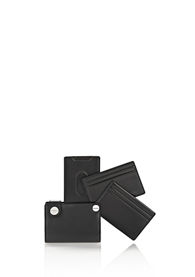 Alexander Wang ‎MASON HINGE WALLET IN BLACK WITH RHODIUM ‎ ‎Wallets
