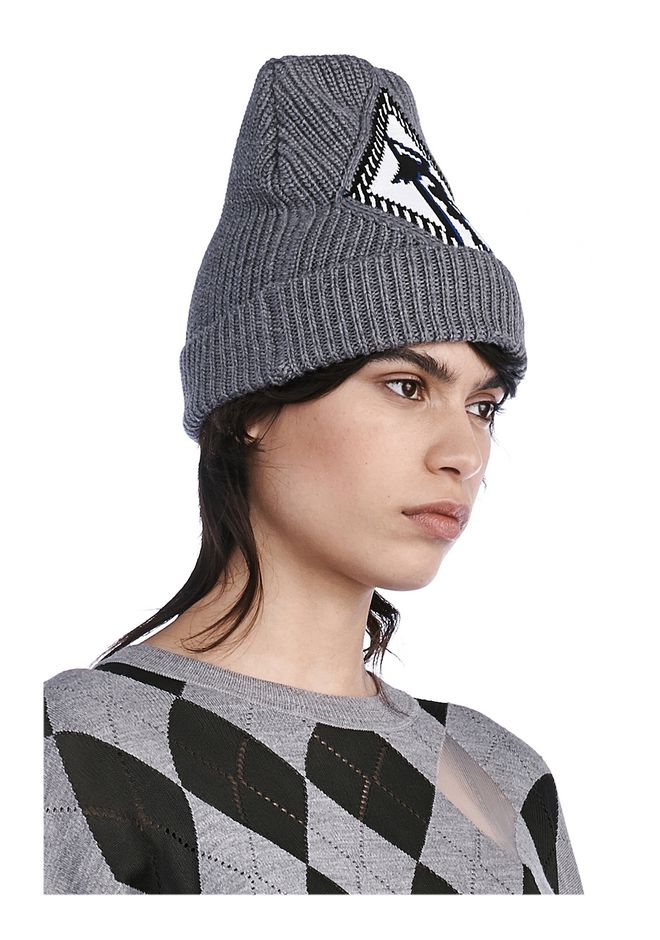 Alexander Wang ‎RIB BEANIE WITH ARGYLE GIRL ‎ ‎Scarf & Hat‎ | Official Site