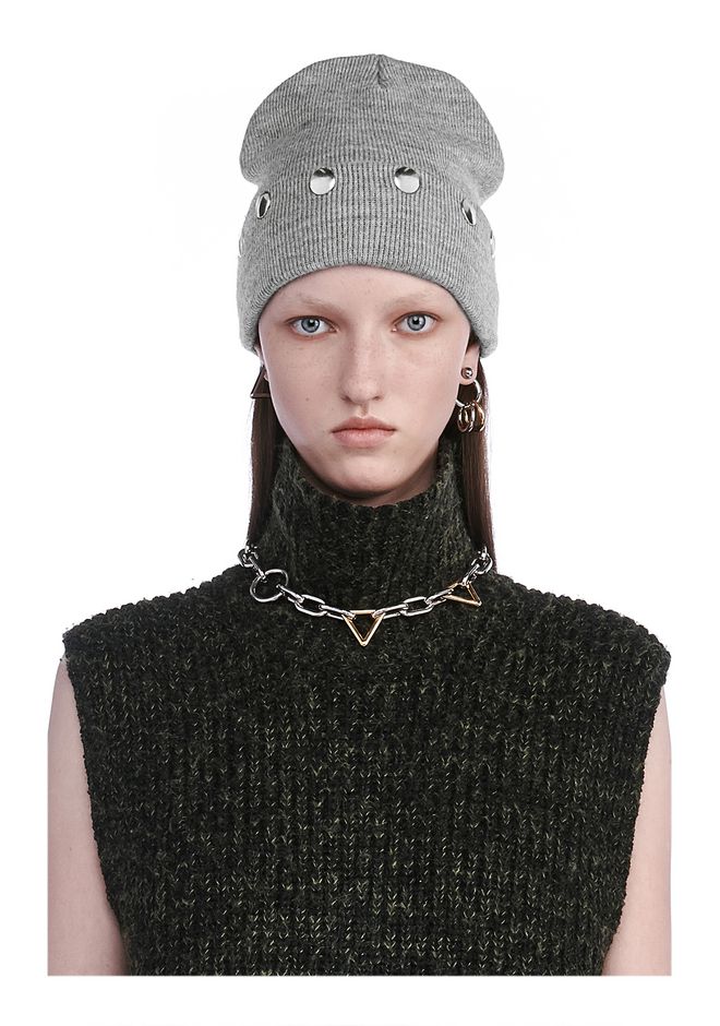 Alexander Wang ‎CASHWOOL JERSEY BEANIE WITH SNAPS ‎ ‎Scarf & Hat