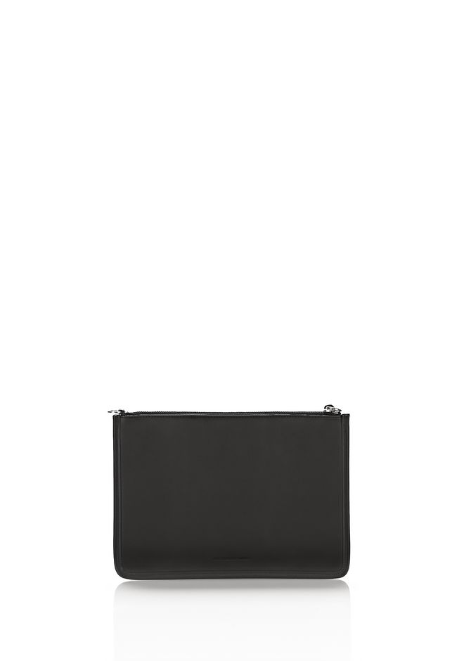 Alexander Wang ‎LARGE ATTICA CHAIN FLAT POUCH IN BLACK MIXED PATCHWORK ...